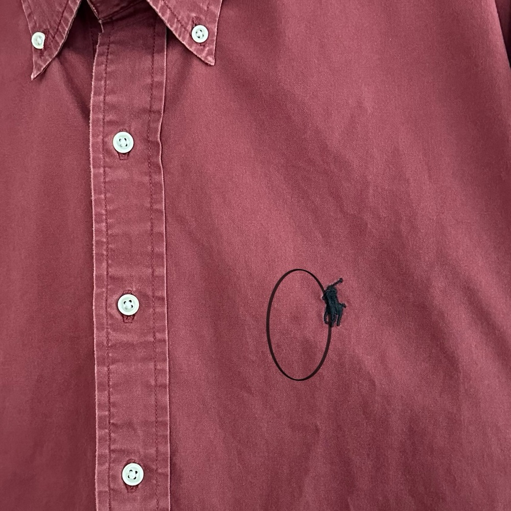 Ralph Lauren Blake Rust /Burgundy Fall Oxford Shirt- Oversized Polo Button Down - Picture 15 of 17